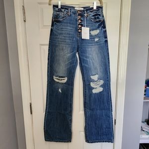 NWT KanCan 90's distressed flare jeans.  Size 5/26